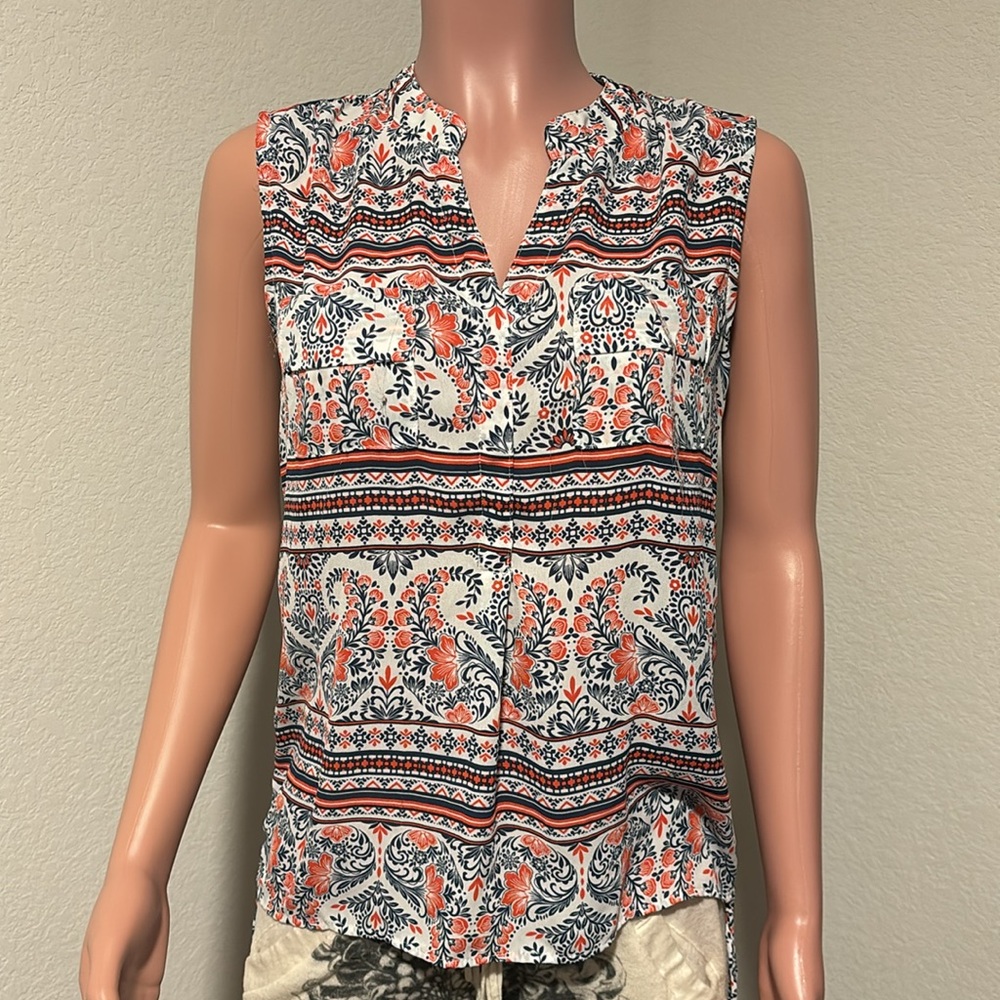 Pattern Short Sleeve Westport Blouse (S)